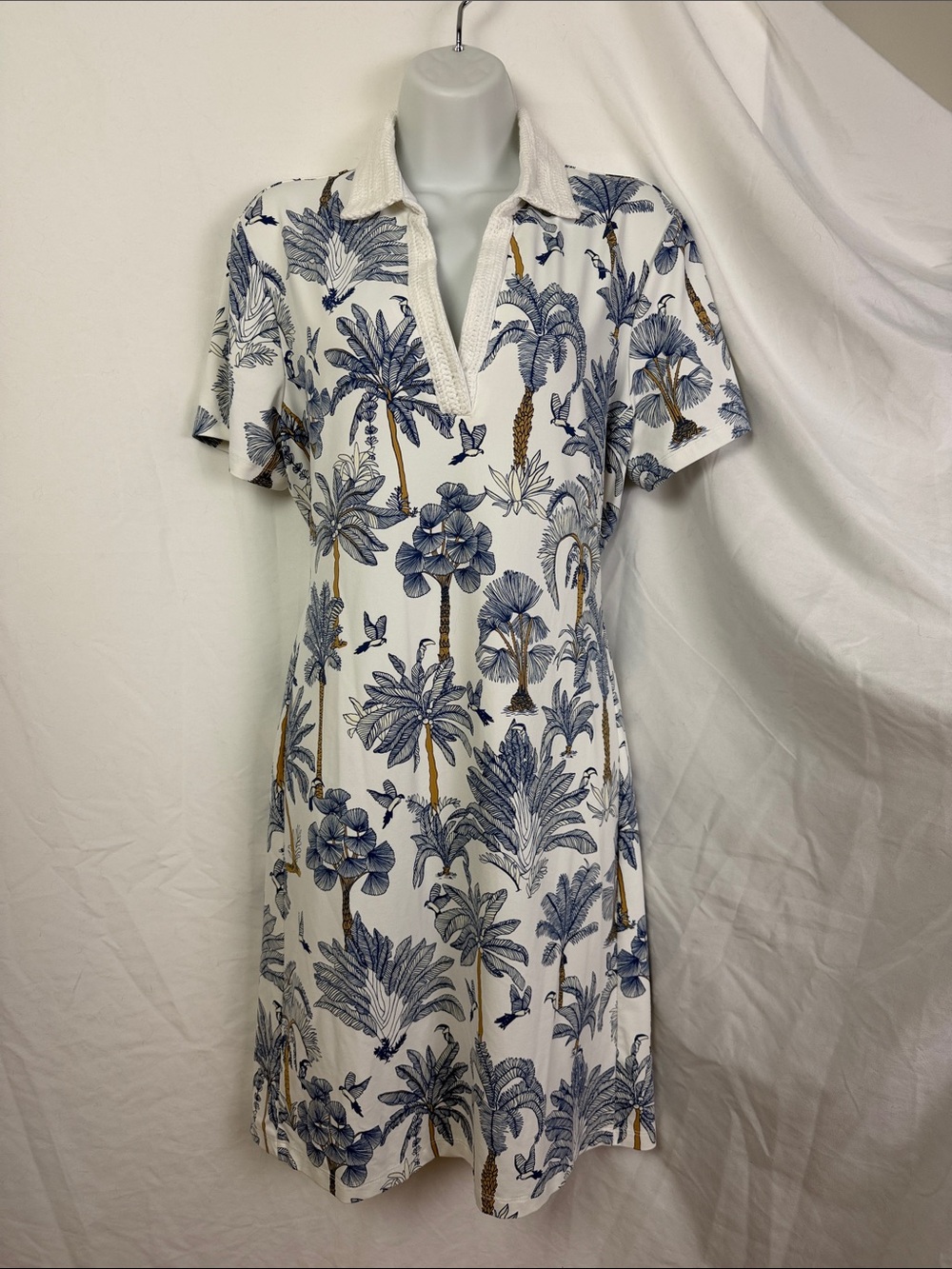 J McLaughlin short sleeve floral polo dress women’s size XL